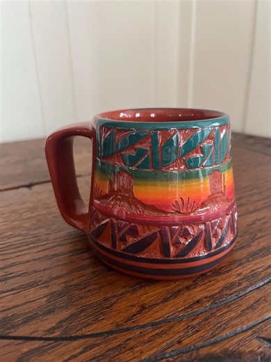 Navajo Pottery Mug, Vintage, Signed Silas Nav USA - Etsy