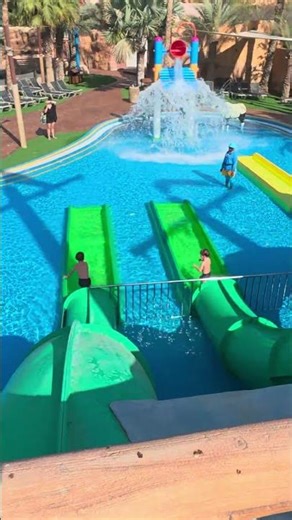 Green Ship ⛴️ Water Slide at Desert Falls Water & Adventure Park 🇶🇦