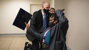 4.6K views · 43 reactions | Sen. Thom Tillis scooted his way around the Senate floor this week following foot surgery. Meanwhile, President Joe Biden was interrupted by his barking dogs, Sen. Tim Kaine learned a new recipe and Sen. Sheldon Whitehouse mic-dropped his 279th and final “Time to Wake Up” climate speech. | Roll Call | Facebook