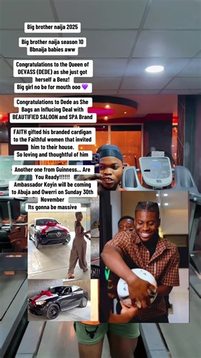 Big Brother Naija 2025: Celebrating DEDE's Success