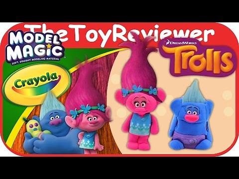 Trolls Crayola Model Magic Kit Clay Princess Poppy & Biggie Unboxing Toy Review by TheToyReviewer