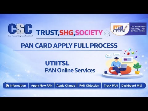 Trust PAN I Shg PAN I Society PAN I Apply Full Process l CSC I UTI