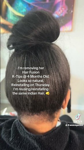 I’m reusing/reinstalling the same K-Tip Hair Fusion Indian Hair.