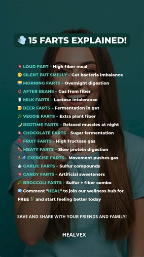 💨 Your farts are trying to tell you something Yeah, it’s funny — but it’s also true. Every type of fart says something different about what’s happening in your gut. Here’s what your body might be saying 👇 💥 Loud farts – Usually from high-fiber meals (healthy, just... noisy) 😶‍🌫️ Silent but deadly – Gut bacteria imbalance or poor digestion ☀️ Morning farts – Overnight gas buildup after slow digestion 🥛 Milk farts – Common with lactose intolerance 🍺 Beer farts – Yeast and fermentation in th