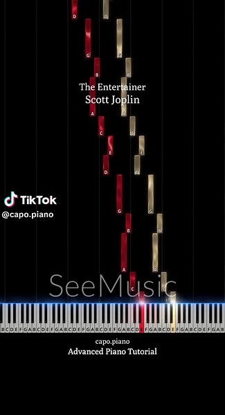 🔴 The Entertainer - Scott Joplin (Advanced Piano Tutorial) #pianocover #pianotutorial #easypiano #piano #theentertainer