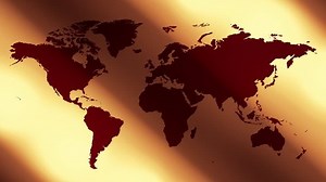 Golden background and blue world map 4k