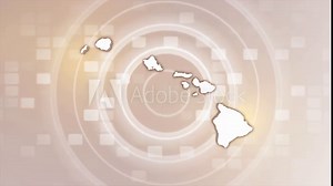 Hawaii State (USA) Animated Map on Minimal Background, Multi Purpose Background with Ripples and Boxes with 3D Hawaii State Map, Useful for Politics, Elections, Travel, News and Sports Events Stock Video