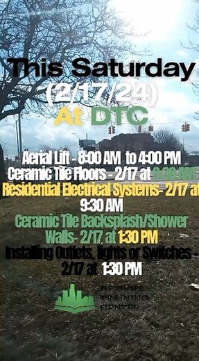  This Saturday (2/17/24) At DTC  Aerial Lift Safety Training - ⏰ 9 AM TO 5 PM - 150 Home Renovation Workshops - ⏰ 9:30 AM - 12:30 PM & 1:30 PM TO 4:30 PM. 70 for 1, 120 for 2, 300 for 6 workshop sessions. Share the workshops with a friend! Call 313-221-5876 or email Jordan@DetroitTraining.com to register or for more information. * * * #aeriallift #homerenovation #boomlift | Detroit Training Center | Facebook