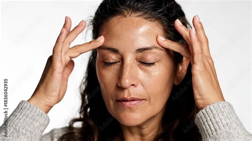 Emotional Reflection of a Mature Woman with Facial Gestures and Expressions Sequence
