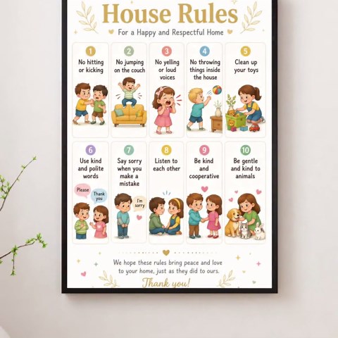 Kids House Rules Poster Printable, Behavior Chart for Toddlers, Montessori Kids Wall Art, Family Rules Print, Nursery & Playroom Decor, - Etsy