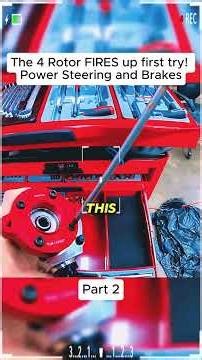 The 4 Rotor FIRES up First Try! Power Steering and Brakes #robdahm #engine #rotor #car #fyp