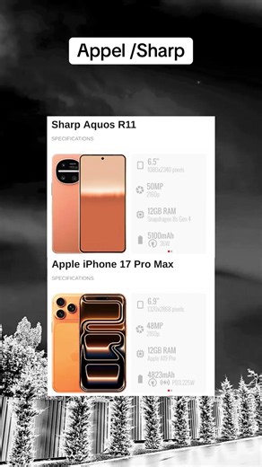 Appel iPhone 17 Pro Max vs Sharp Aquos R11