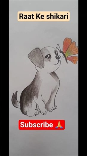 Step-By-Step Cute Puppy 🐶 Drawing || Realistic Easy Puppy Sketch. #animals #trending #art #viral
