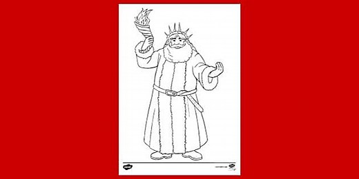 Ghost of Christmas Present Colouring Sheet