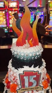 Come celebrate FireKeepers’ 15th Anniversary with cake at Kabaret! 🎂🥳 Hurry before it’s gone! #firekeepers15th | FireKeepers Casino