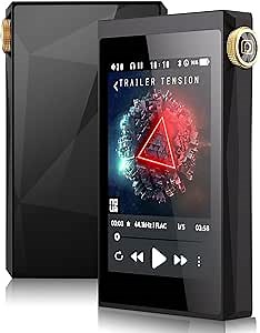 Phinistec S7 HiFi MP3 Player with Bluetooth, Lossless DSD256 Digital Audio Player, High Resoultion Portable Music Player with Metal Body & Glass Back, Dual DAC, Supports Up to 512GB