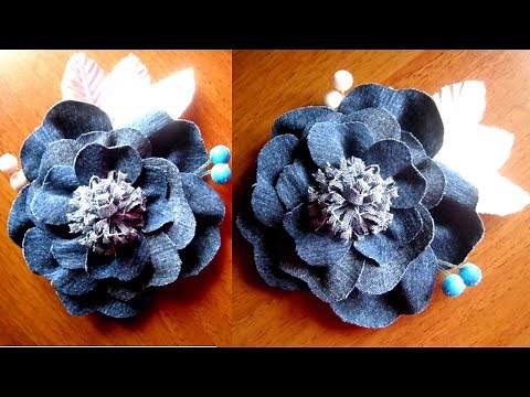 Pretty Upcycled Denim Flowers - Denim Flowers for Crafts - Denim Fabric Flowers - Upcycling Crafts