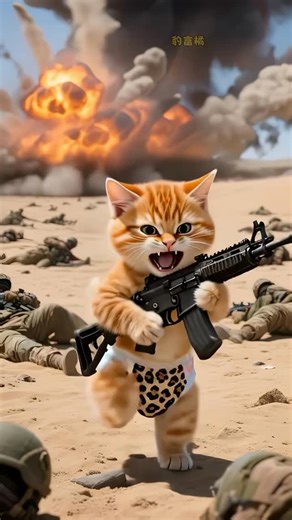AiAnimation | Soldier Dad Cat was captured by the bad guys, but Baby Cat rode in on a camel under the moonlight to save the day! 🐪🌙 The most explosive... | Instagram