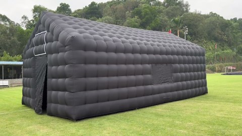 Inflatable Nightclub 29.5X16.5X14Ft Large Black Disco Cube Gazebo Event House with Logo Area & Blower Portable Inflatable Party Tent for Birthday, School Events, Backyard Party, Rental Business