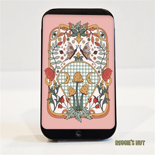 Boho Mushroom Flowers Pill Box: Mini Case for Pills, Pouches, Mints, Gum - Etsy