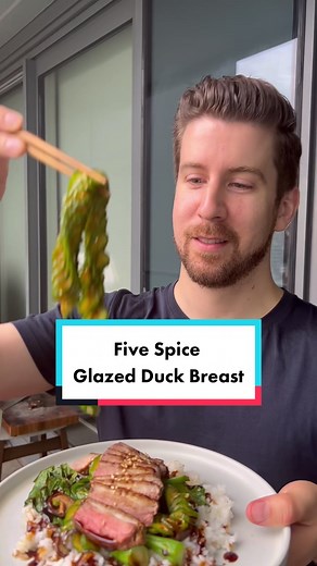 Five Spice Glazed Duck Breast with Cucumber Salad