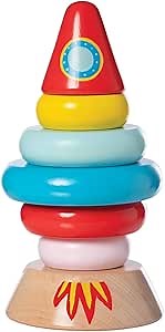 Manhattan Toy Stacker Rocket Baby and Toddler 7 Piece Magnetic Wooden Stacking Toy Set