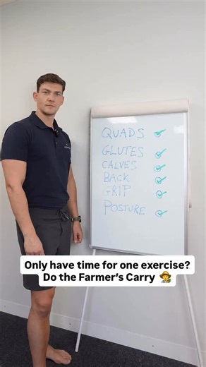 It’s easy to feel overwhelmed by the number of exercises available online for over 50s. But if I had to suggest one, it’d be The Farmers Carry 🧑‍🌾 This exercise strengthens your quads, glutes, calves, back, grip, and posture all at once: and is a brilliant way to build functional strength. Hold one or two dumbbells, stand tall, and simply walk. Aim for 10 steps forward, turn around, then 10 steps back, and repeat a couple of times in each direction. Using one dumbbell challenges your core and 