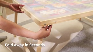 Foldable Puzzle Table with Legs, 34"x 26" Wooden Puzzle Board with Drawers & Covers, Portable Jigsaw Table for Adults, 1500 Pieces Folding Puzzle Board for Jisgaw Puzzle, Birthday Gifts for Mom