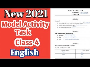 Class 4 new 2021 english model activity, Class 4 English model activity task 2021