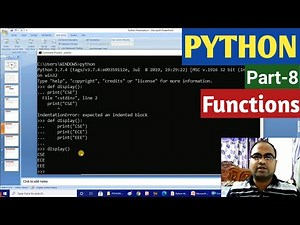 PYTHON | Part-8 | Functions