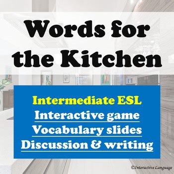 Words for the Kitchen: Kitchen Equipment | Escape Room ELA ESL | Vocabulary Game