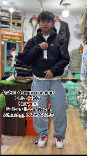 Arcteryx Combo Set: Jacket Baggy Sneakers Only 7,950 — Deliver Nepal