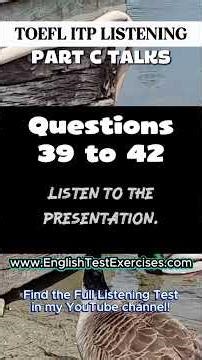 TOEFL ITP Listening Part C Practice #toeflitp #toefllistening #listeningpractice #englishlearning