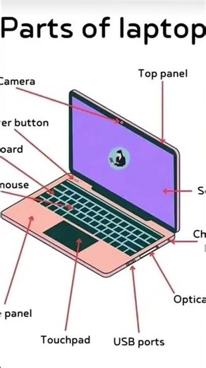 Parts of a Laptop. #shortvideo #duet #learn #computer #laptop #mouse