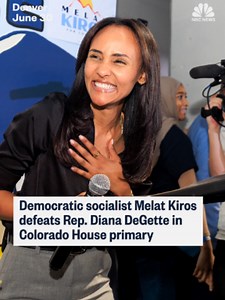 Democratic socialist Melat Kiros has toppled Rep. Diana DeGette in Colorado’s 1st District Democratic primary, NBC News projects, in the latest victory for the insurgent left wing of the party over an entrenched incumbent this year.