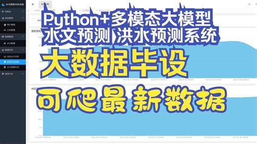 计算机毕业设计Python+多模态大模型水文预测 洪水预测系统 自然灾害预测可视化 大数据毕业设计(源码+LW文档+PPT+详细讲解)