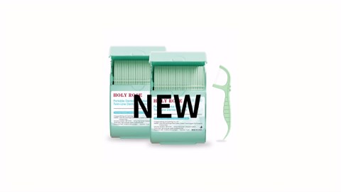 Holy Rose Dental Floss Holder Case 2 Boxs with Twin Line Flosser 104 Count- Mint Flavored Floss Picks, Portable Travel Case White - is Oral Care Tool for Clean and Fresh Teeth
