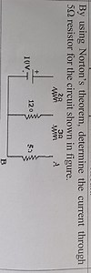 By using Norton's theorem, determine the current through 5Ω res... | Filo