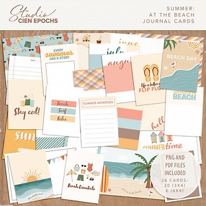 Summer at the Beach Journaling Cards Project Life Cards Pocket Scrapbooking - Etsy