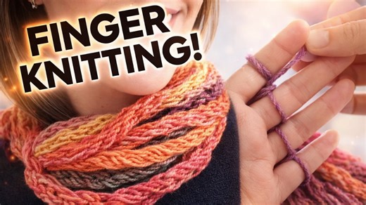 No needles no hooks just your hands finger knit a cozy scarf in minutes