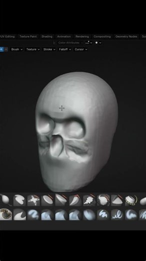 Sculpting a skull in blender