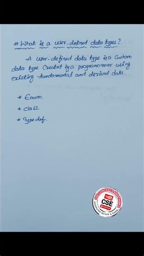 Define User-defined Data Type in Programming. | Engineering Viva Question | Interview Questions