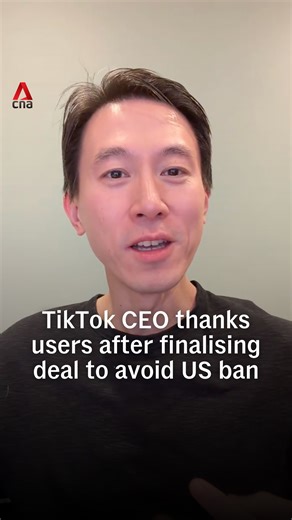 TikTok won’t be banned in the US — thanks to a new joint venture between ByteDance and American investors. TikTok CEO Chew Shou Zi thanked users in a video just hours after the deal was finalised. #usnews #usa #tiktok More details: https://cna.asia/4bMozfe | CNA