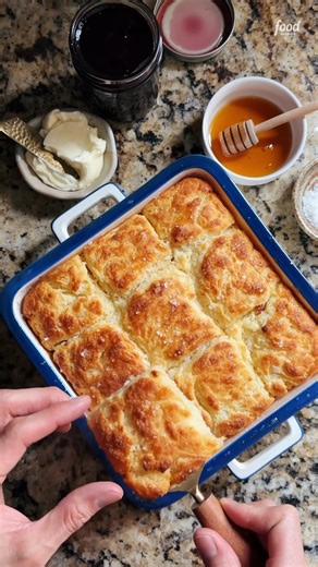 Butter Swim Biscuits bake up in a bath of melted butter for the ultimate rich and fluffy result 🧈 Get the recipe: https://foodtv.com/4bakNcF | Food Network
