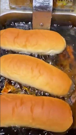 the process of frying bread in oil that is at a stable temperature