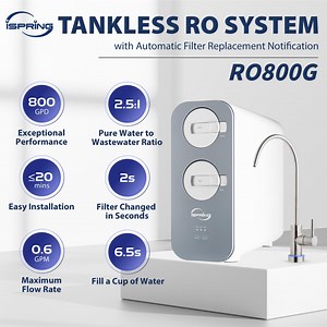 iSpring RO800G Tankless Reverse Osmosis Filtration system เครื่องกรองน้ำตื่มROใต้ซิงค์ 800GPD 2.5:1 Pure to Drain Ratio ลดค่าTDS กับ PFAS ออกน้ำเร็ว ประหยัดพื้นที่ For Tap Water | Lazada.co.th