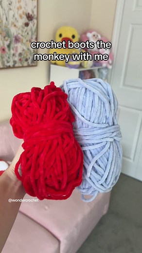 crochet boots the monkey with me ❤️🐵 make your own little monkey with my pattern! #crochet #crochetplushie #boots #amigurumi #crochettok #crochetpattern #fyp