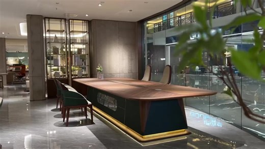 Luxury Modern Long Conference Table with Aluminum Alloy & MDF Top for 6-12 Person Meeting Rooms