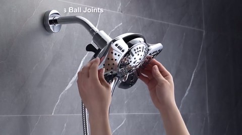 GRICH 2.5GPM Shower Head with Handheld Spray Combo: 2 in 1 Rainfall Shower Heads high pressure & Handheld Shower Head, 9 Spray Modes/Settings Detachable Shower Head with 60 Inch Hose