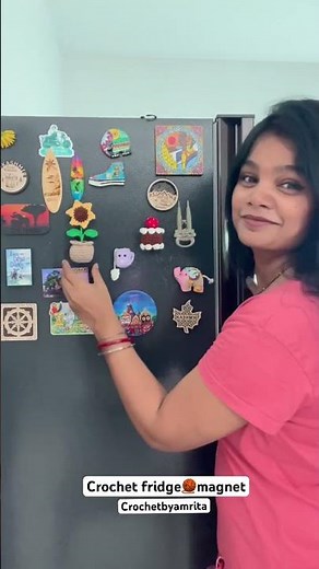 Crochet fridge magnets 😍 super easy tutorial for beginners coming soon ❤️full tutorial on YouTube